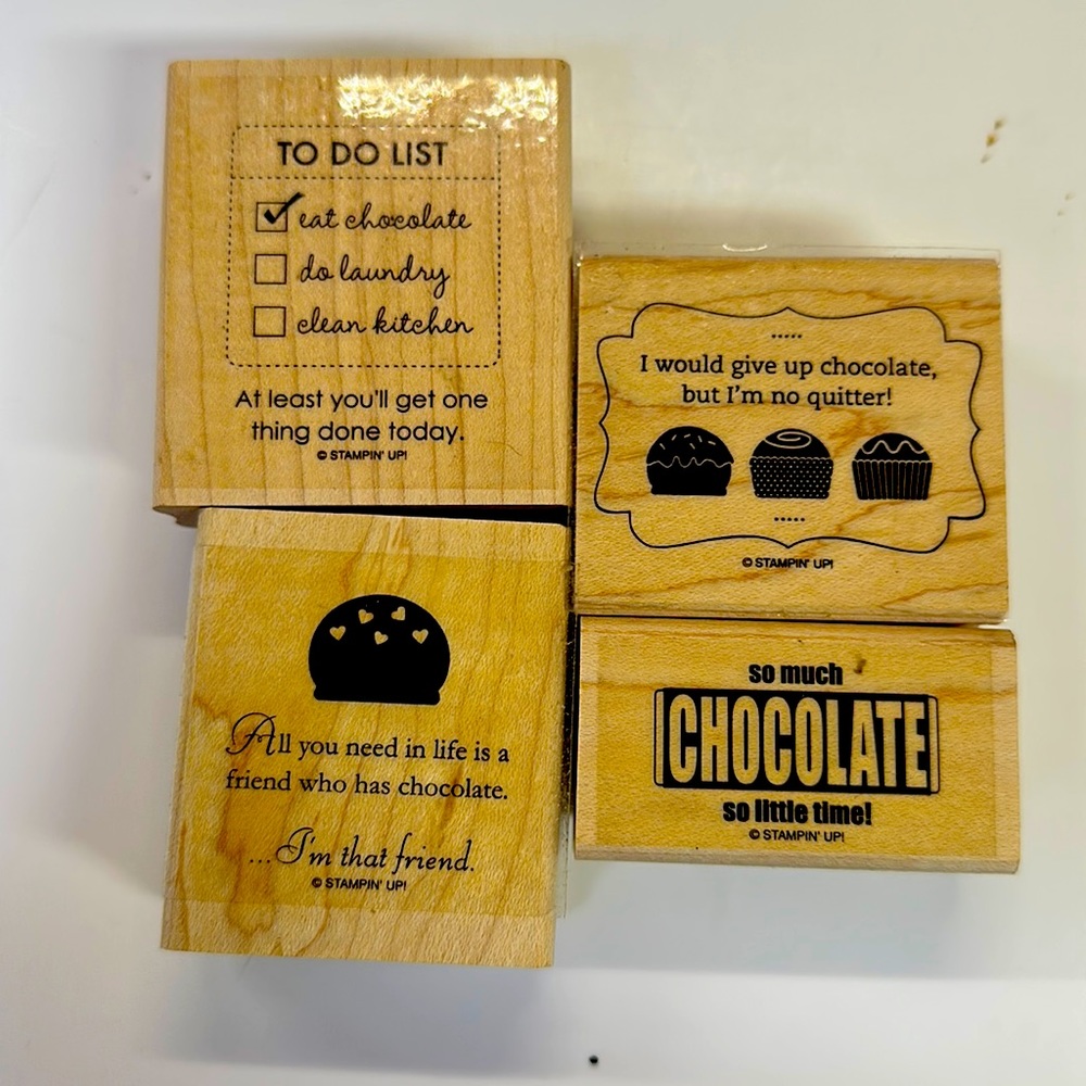 Rubber Stamps - wood mounted - like new - Stamping up